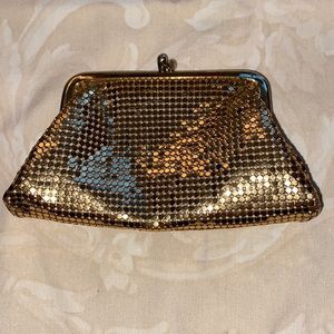 Gold mesh Whiting and Davis coin or lipstick purse